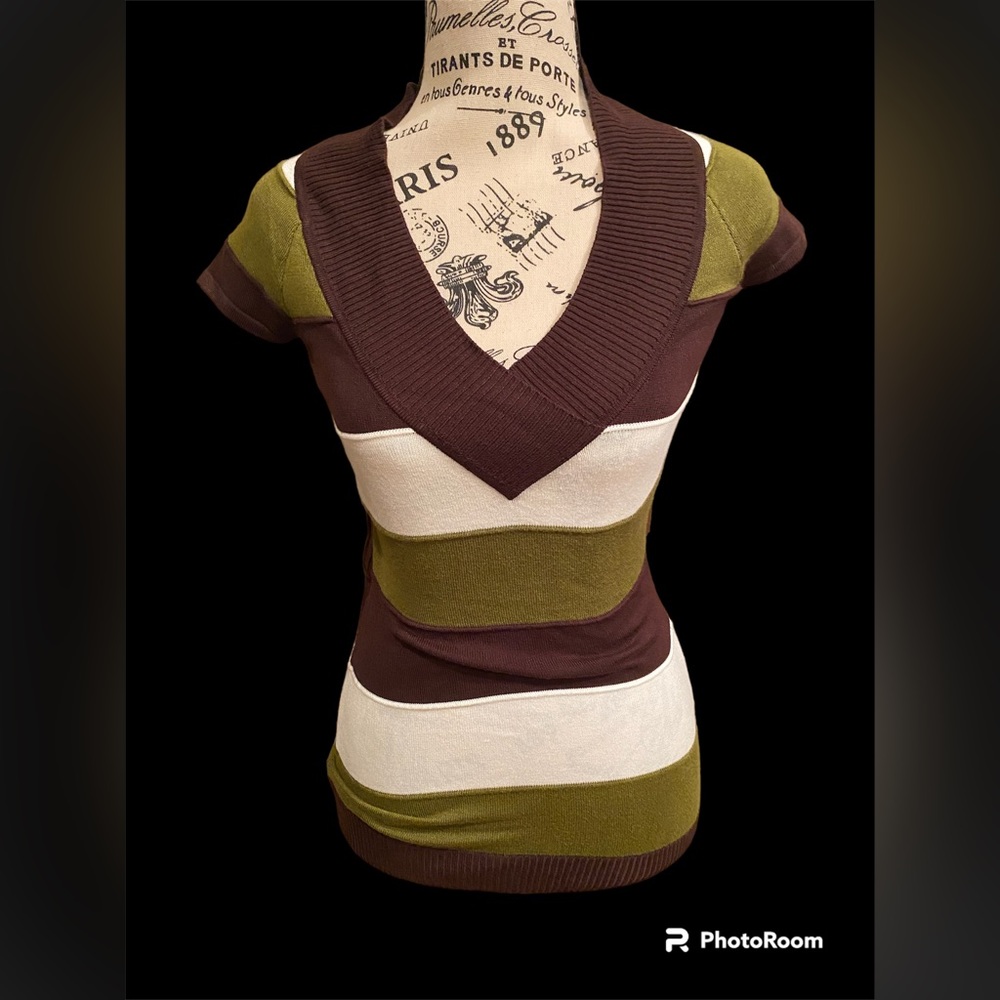Short Sleeve V- neck Sweater